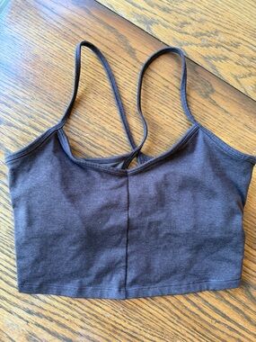 all in motion Dark Brown Cropped Double-Strap Bralette